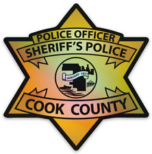 COOK COUNTY SHERIFF'S POLICE STAR DECAL STICKER - Police Officer, Holographic... picture
