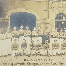 1908 Postcard Robertsdale Indiana Hammond Fire Department Firefighters IN picture