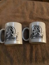 Pair Vintage Funny Airline Pilot Coffee Mugs Aviation FLY HOUND Hound Dawg (2) picture