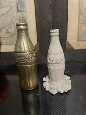 Vintage Collectible Coca Cola Bronze Bottle And 1991 Coca Cola Sandman picture
