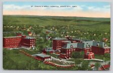 Sioux City Iowa IA, Aerial View of St. Joseph's Mercy Hospital, Vintage Postcard picture