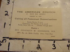 Early Travel CARD: 1920's--THE AMERICAN CHURCH protestant FRANCE CARD picture