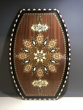 Vintage Handmade Arabic Marquetry Mosaic Inlay Wood Tray Middle Eastern Wall Art picture