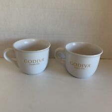 Godiva Chocolate Giant Coffee Mug 20oz. Belgium 1926 Coca Cup White Set Of 2 picture