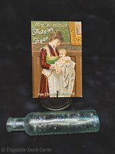 Antique Mrs Winslows Soothing Syrup Bottle & Advertisment picture