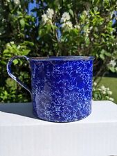  GRANITWARE / ENAMELWARE Large Cobalt Blue Cup Mug 4 inches tall 4 1/4 diameter picture