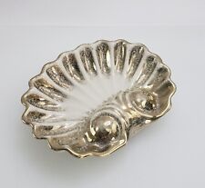 Vtg MCM Shell Dish Clam Seashell Speckled Gold Ceramic Beach Nautical Trinket picture