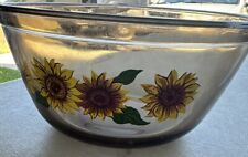 Vintage Anchor Hocking Amber Sunflowers Mixing Bowl 1.5 qt. Preowned . picture