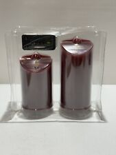 Luminara Flameless 7” & 5” Pillar W/Box & Remote - Dark Red (LU5400) New In Box picture