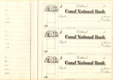Canal National Bank Sheet of 3 Checks - Checks picture