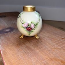french limoges...UNUSUAL GOLD LIDDED VASE WITH 3 FEET IN GOLD.  marked AUSTRIA picture