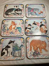 Vintage Set of 6 Drink Coasters By Jason Cat Mouse Rabbit picture