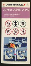 2019 AIR FRANCE Airbus A318-A319 SAFETY CARD airways airlines brochure booklet picture