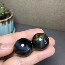 2pcs 22mm NATURAL Blue Tiger eye Ball crystal Polish sphere healing 32g A1528 picture