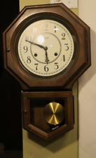 VINTAGE DORSET 31 DAY MECHANICAL WALL CLOCK w KEY CHIMES HOURS AND HALF HOURS picture