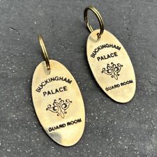 Vintage Keyring Key Chain - Royals - Buckingham Palace Guard Room Gold Set of 2 picture