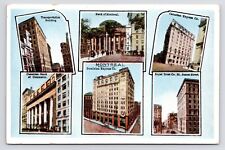 c1920s~Downtown Landmarks~Multi-view~Banks~Streets~Montreal QC~Vintage Postcard picture