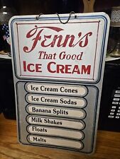 Antique Fenn's That's Good Ice Cream Flavor Store Display Sign Sioux Falls, SD picture