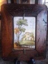Saca Castelli Vintage Italian Handmade/Painted Framed Ceramic Tile picture