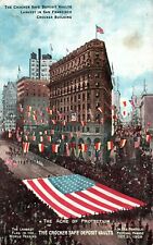 SAN FRANCISCO POSTCARD - LARGEST FLAG IN THE WORLD, PORTOLA FESTIVAL PARADE 1909 picture