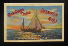 1940s Sailing Exhilarating Vacation Pastime Greetings Atlantic City NJ Atlantic  picture