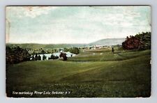Herkimer NY-New York, View Overlooking Mirror Lake, Antique Vintage Postcard picture
