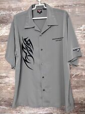 Vintage XL Harley Davidson Cafe Las Vegas Dress Shirt Embroidered Gray COOL picture