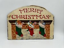 Vintage Cape Code Stencil Co. Slate Merry Christmas Outdoor Sign picture