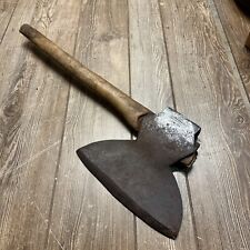 ANTIQUE LARGE WM BEATTY HEWING BROAD AXE TIMBER FRAMING TOOL picture