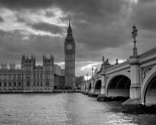 UK BIG BEN AND WESMINISTER BRIDGE Glossy 8x10 Photo London Poster United Kingdom picture