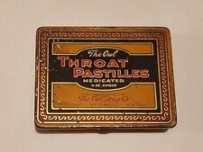 *REDUCED PRICE*Vintage 1920s The Owl THROAT PASTILLES Tin Owl Drug Co.  picture