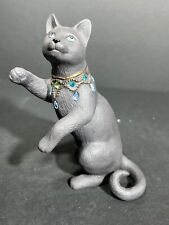 Lenox Black Cat Star Gazer with 14k Jeweled Collar 5 Inches Tall picture