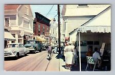 Provincetown, MA-Massachusetts, Artist Sketching Commercial St, Vintage Postcard picture
