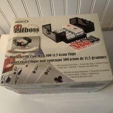 Halex Pitboss 300 Piece Poker Chip Set w Cards 11.5G Casino Chips Acrylic Case picture