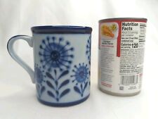 Vintage Nordic ASABI Japan Hand Paint Porcelain Coffee Mug Floral Geometric Blue picture