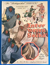 1942 Inter Woven Socks They WEAR Longer Vintage 1940's Print Ad Father's Day picture