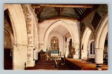 Stoke Poges UK, Historic St. Giles Church Interior Altar Chrome England Postcard picture