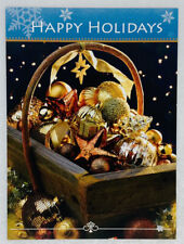 Christmas Card “Joy Of Season Shine Brightly” Ornament Basket Art P3 picture