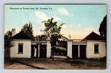 Mt Vernon VA-Virginia, Entrance or Texas Gate, Antique Vintage Souvenir Postcard picture