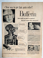1952 Bufferin Print Ad 13in x10in picture