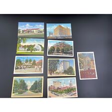 9 Vintage Linen Postcards Tampa & Clearwater Florida 1940-50's picture