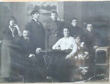 Antique Photo Family Of 8 With Sons In Uniforms picture