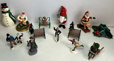 Mixed Lot Of 15 Christmas  Villager Figures Santa Snowman Figurines Grandma Core picture
