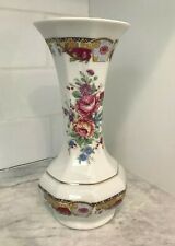 Vintage Limoges Decor A La Main Porcelain Vase Roses 1980’s picture