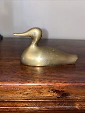 Vintage Brass Duck Figurine Small Paperweight picture