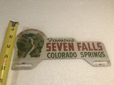 Vintage Seven Falls South Cheynne Canon Colorado License plate topper EMBLEM picture
