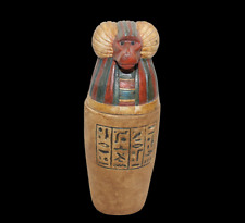 RARE ANCIENT EGYPTIAN ANTIQUE UNIQUE BABOON CANOPIC Jar Mummification Old Egypt picture