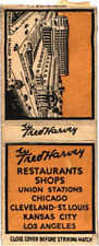 Fred Harvey Restaurants Shops Union Stations Chicago Vintage Matchbook Cover picture