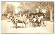 1909 Horse Carriage Family Man Women Girl View Vienna VA RPPC Photo Postcard picture