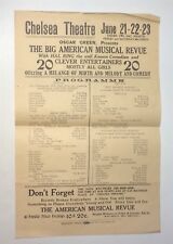 Rare Antique Chelsea Theatre Big American Musical Revue Advertising Broadside picture